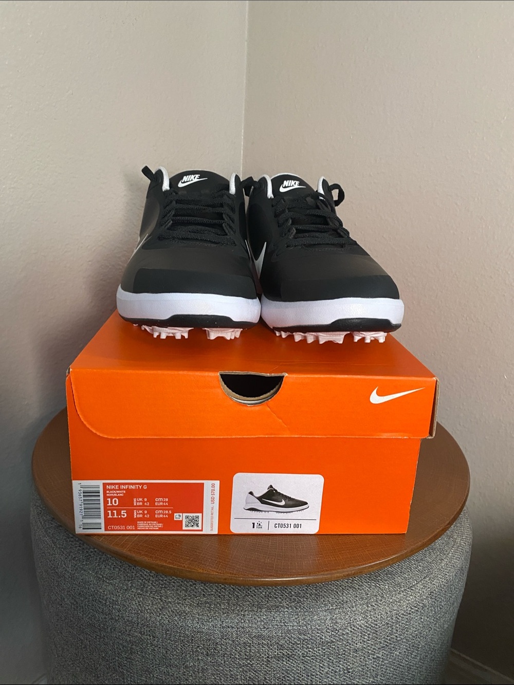 Nike Black/White Men's Golf Shoes